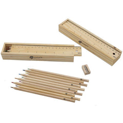 12-Piece Colour Pencil, Sharpener And Ruler Set In Box