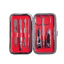 Load image into Gallery viewer, 7-Piece Manicure Set In Coloured Pu Leather Case