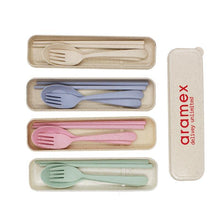 Load image into Gallery viewer, 3-Piece Wheat Fibre Cutlery Set In Case