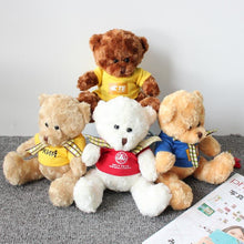 Load image into Gallery viewer, 16cm Teddy Bear Plush Toy With T-Shirt And Checkered Ribbon