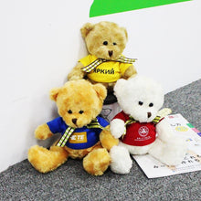 Load image into Gallery viewer, 16cm Teddy Bear Plush Toy With T-Shirt And Checkered Ribbon